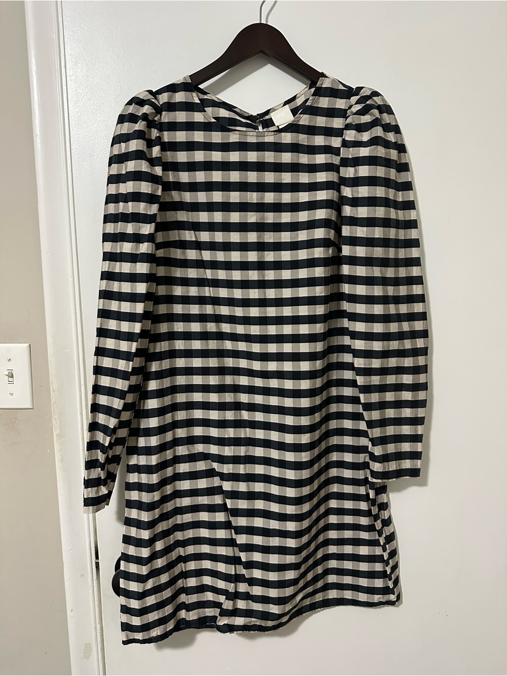 H&M Black and Cream Gingham Dress